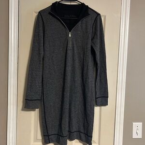 Tommy Bahama Dark Gray Zip-Up Sweater Dress